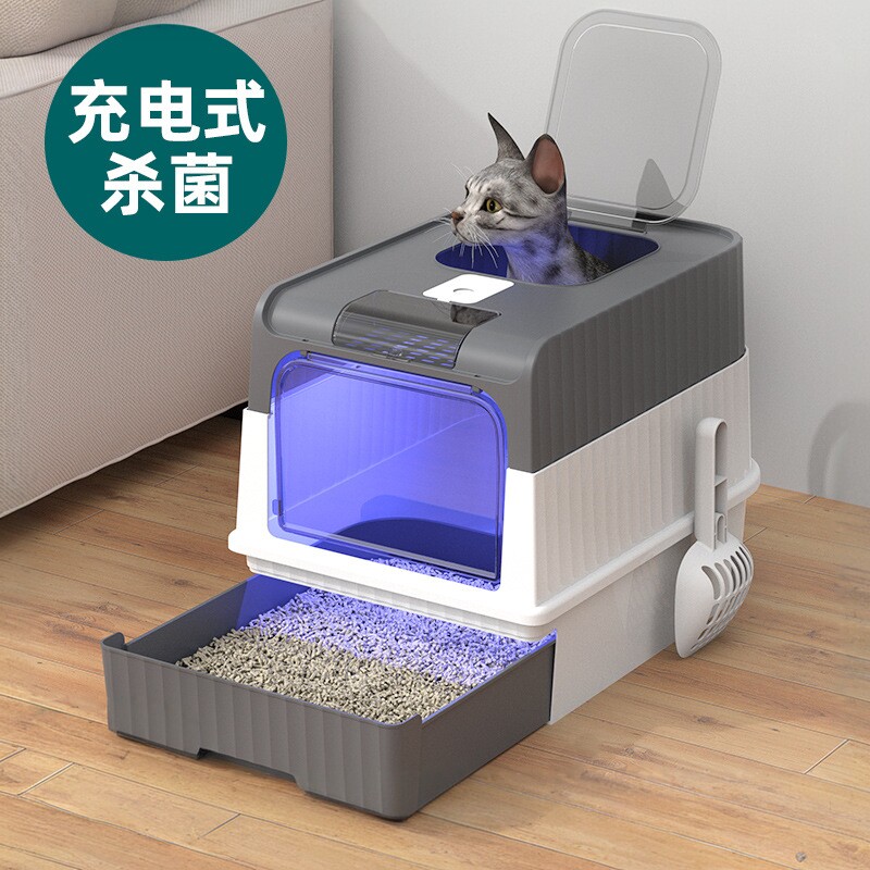 猫砂盆现货防臭超大号猫厕所