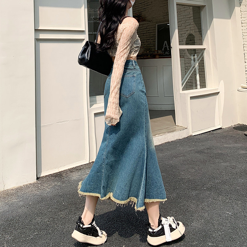 牛仔女鱼尾裙2025新款夏季小个子梨形身材包臀a字,女装/女士精品,半身裙,淘宝优惠券,粉丝福利购,淘宝优惠卷