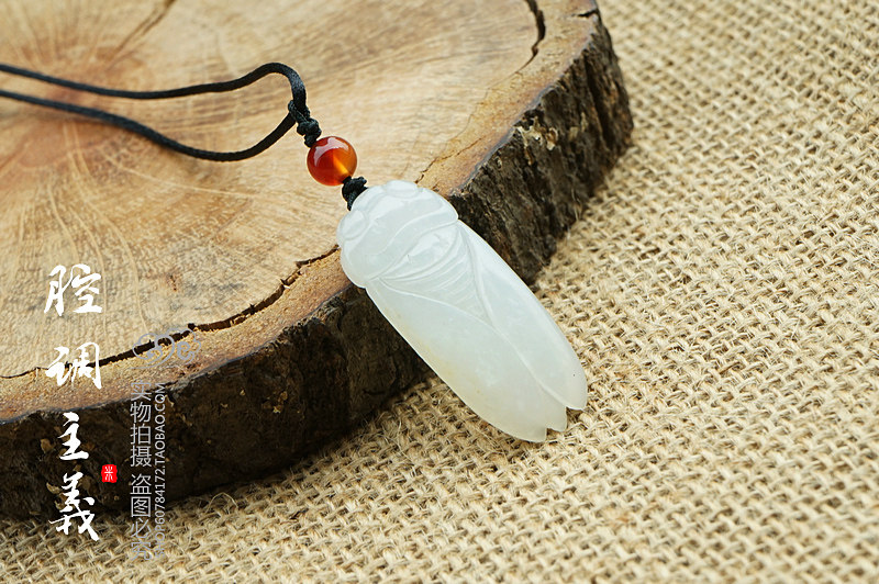 特。和田白玉籽料 一级白 苏工精工一鸣惊人 白玉蝉 8.34G