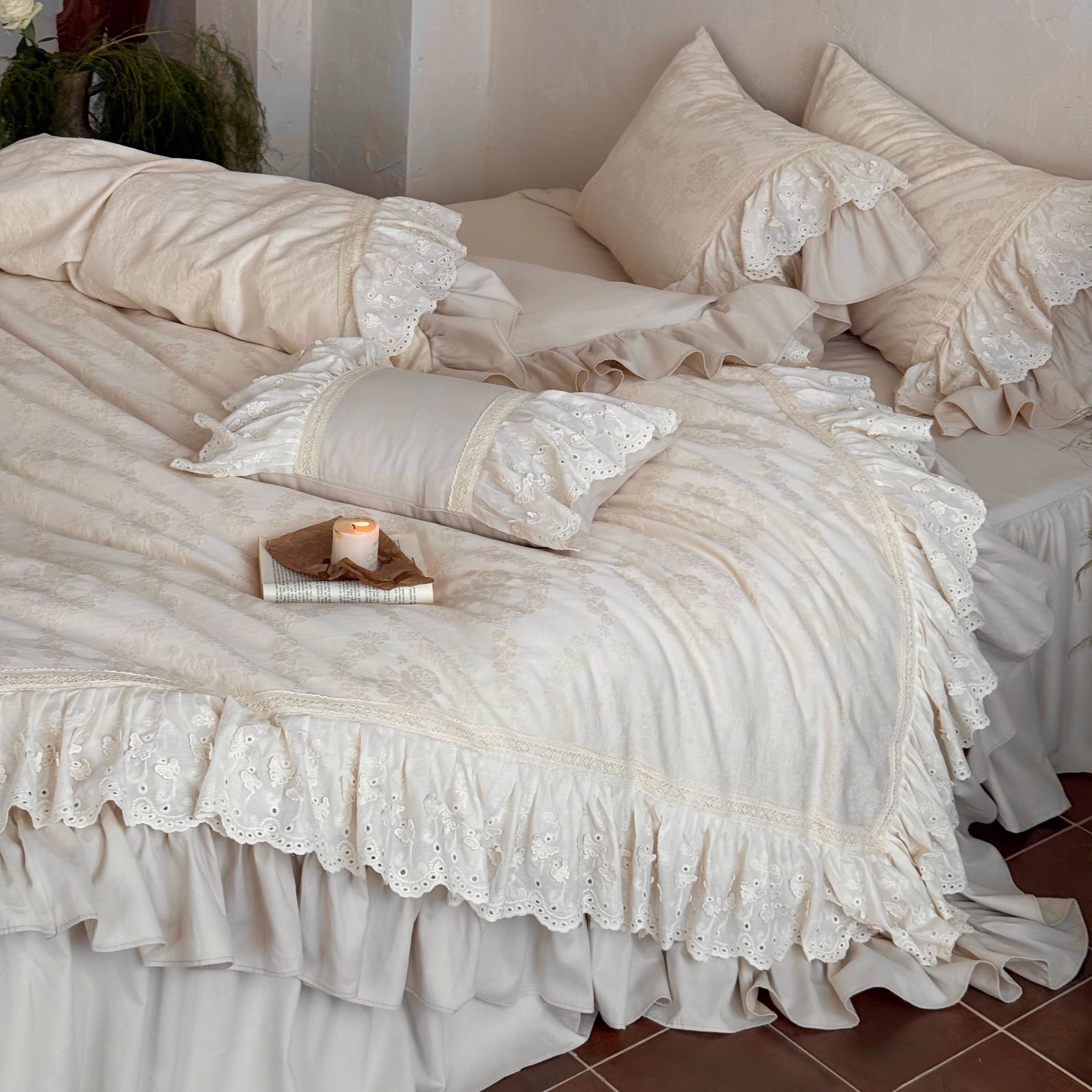 法式秋冬床品纯棉磨毛