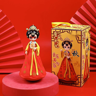 创意汉服大唐音乐不倒翁国潮家居摆件饰品西安旅游人偶娃娃纪念品