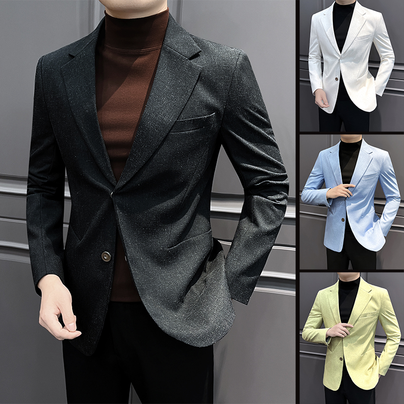 西装外套男秋冬款2025新款高级感单西商务正装修身休闲小西1115h