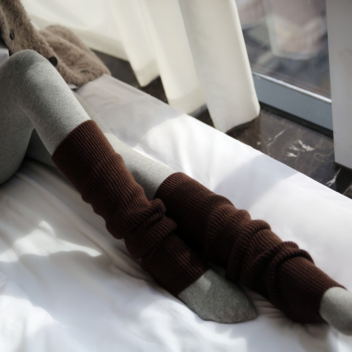 Lulu平替高品质羊毛袜套秋冬加厚针织袜套高筒堆堆保暖长筒袜脚套,女士内衣/男士内衣/家居服,连裤袜/打底袜,淘宝优惠券,粉丝福利购,淘宝优惠卷