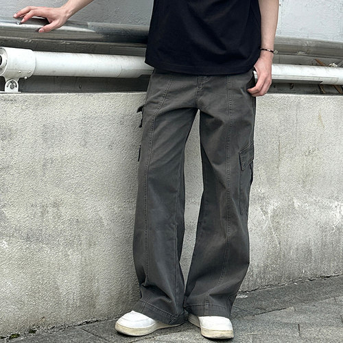 美式水洗做旧工装裤男