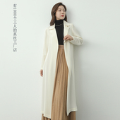 「工厂店」40姆米重绉桑蚕丝西装 领风衣外套女2024冬长款 气质大衣