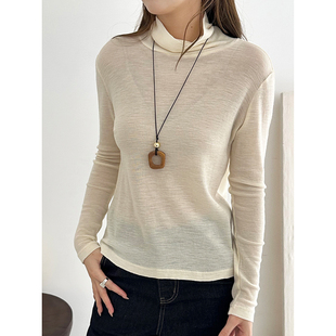 通透羊毛堆领打底优质羊毛面料通透不压身保暖又透气修身 剪裁藏肉