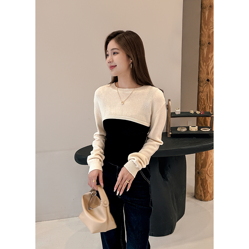 圆领长袖披肩女软糯亲肤保暖显瘦百搭通勤日常穿搭温柔氛围感休闲