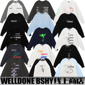 BSHY长袖 内搭打底衫 t恤赵露思同款 潮牌纯棉秋季 宽松 美式 WELLDONE