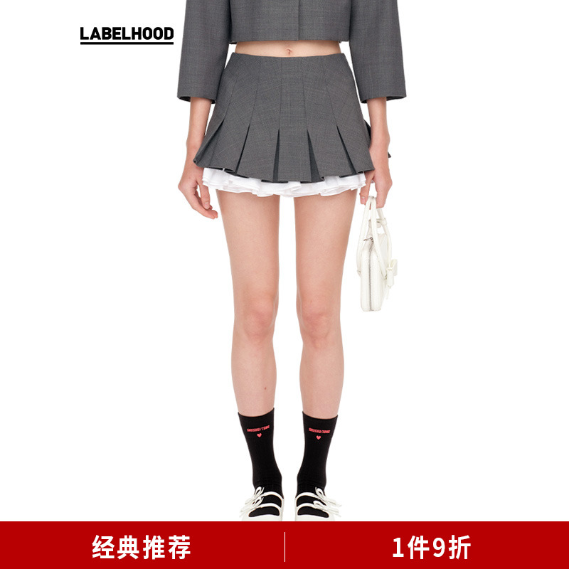 SHUSHU/TONG双层短半裙秋冬新款