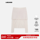 饰翻领一字肩针织百搭秋冬气质女装 蕾虎羊毛羊绒金属装 ZHI