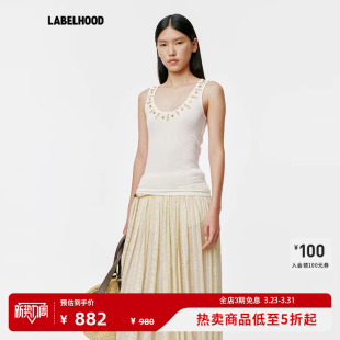 女装 ZHI 饰背心打底2026春夏新款 上衣 蕾虎简约休闲钉珠装