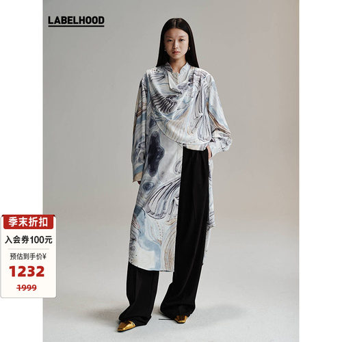 合作款印花连衣裙休闲LABELHOOD