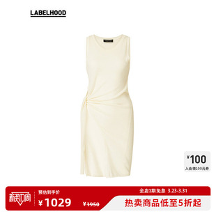 打结无袖 蕾虎复古设计感时尚 针织上衣格雷系连衣裙 YIRANTIAN