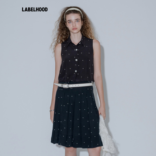 【MARCHEN】蕾虎度假系列秋冬流行露珠马甲黑色气质女装上衣