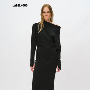 女装 毛衣2025秋冬新款 蕾虎潮流OBLIQUE斜肩连袖 上衣 Liegee