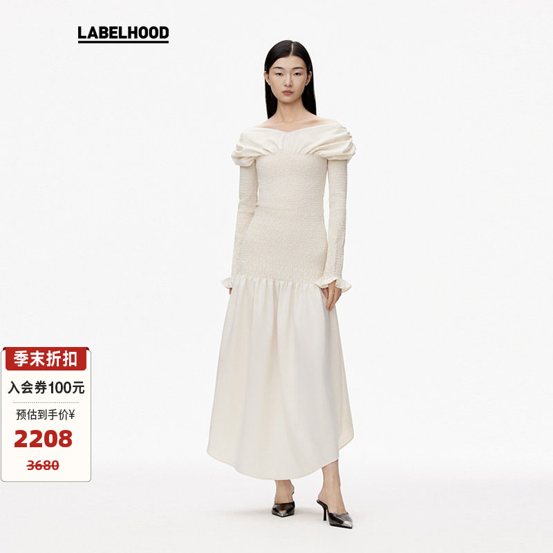 【SALE】【ASSIGNMENTS】蕾虎设计感简约宫廷打揽长袖连衣裙裙子 - 实物图