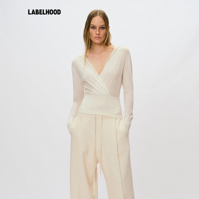 Liegee褶皱连帽针织衫