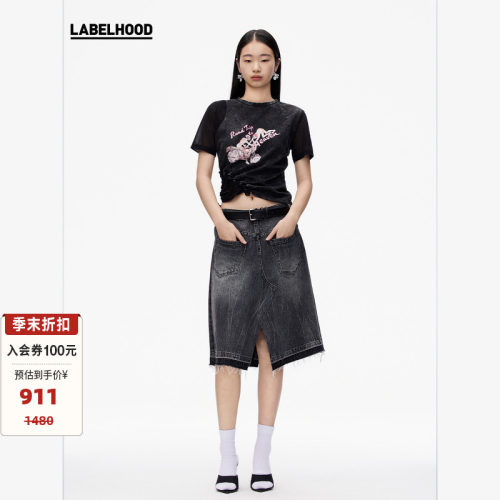 秋季牛仔半裙LABELHOOD休闲