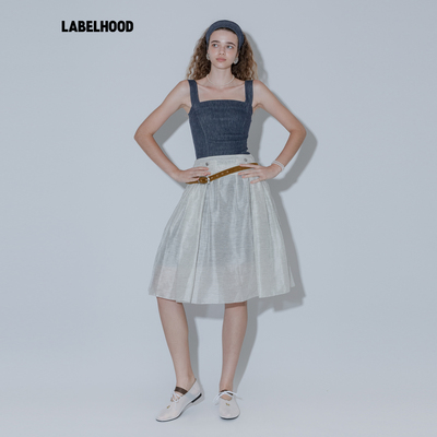 【MARCHEN】蕾虎度假系列冷泉半裙条纹秋冬新品女装半身裙