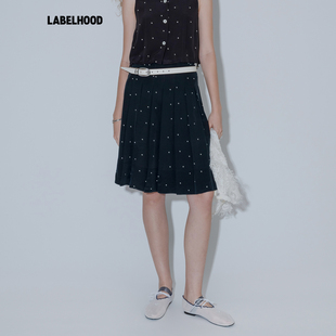 【MARCHEN】蕾虎度假系列露珠百褶半裙波点秋冬新品女装半身