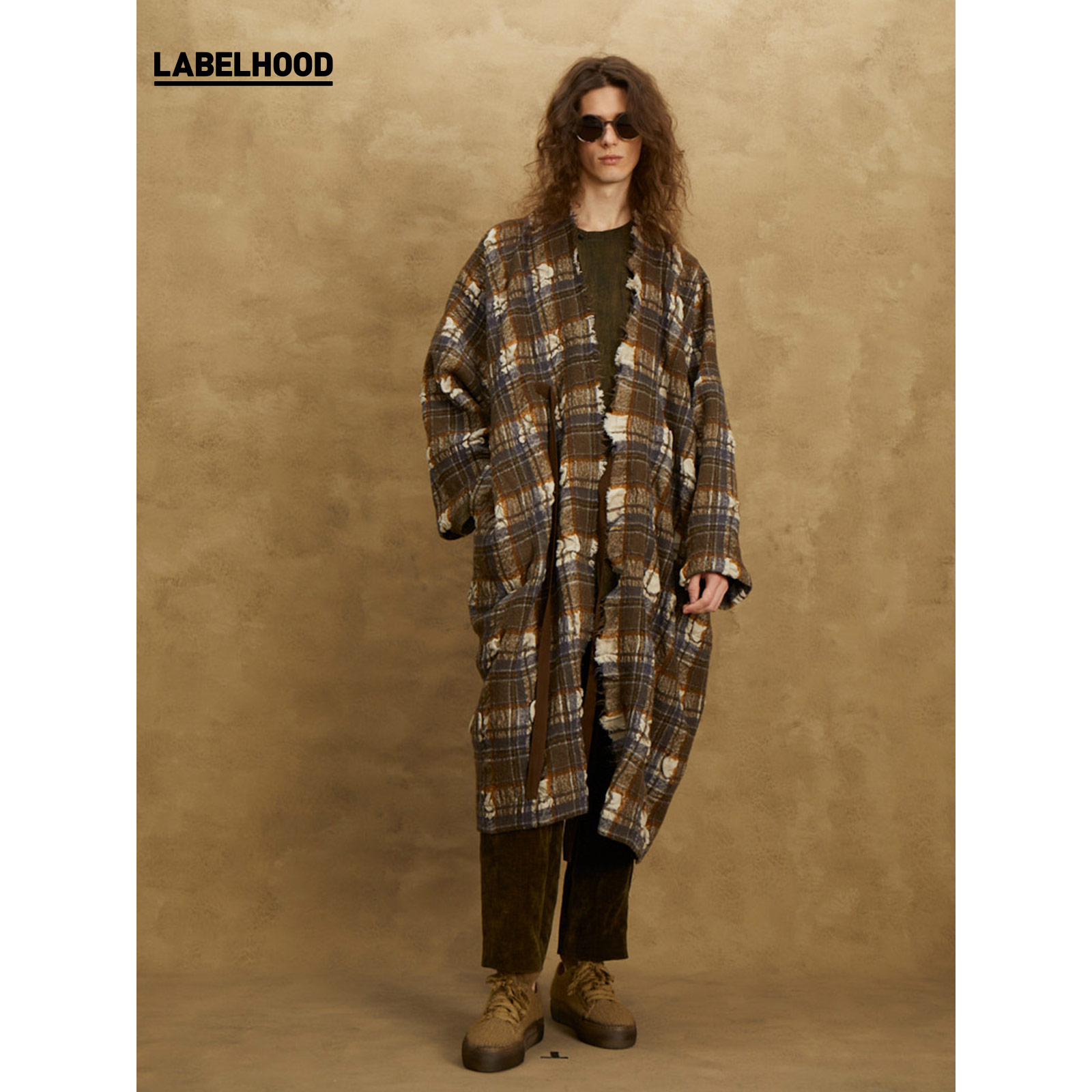 UMAWANG洋气休闲格纹大衣