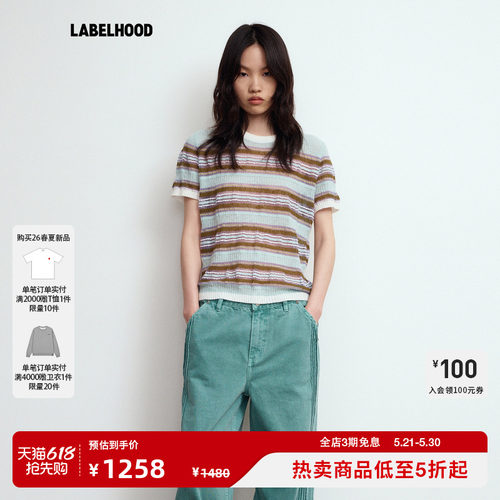 JUNWEILIN条领口袖口弹力短袖