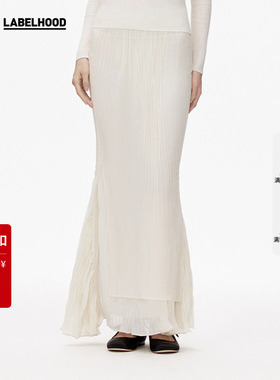 【SALE】【ASSIGNMENTS】蕾虎设计感气质简约褶饰薄纱半裙装裙子