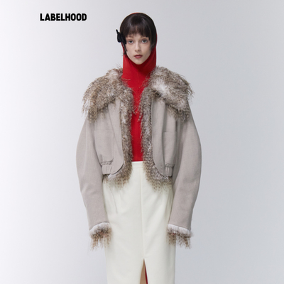 Assignments羊毛卷双面短大衣