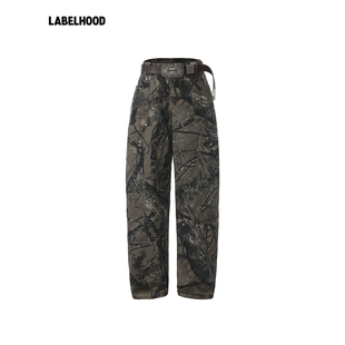 【MARKGONG】蕾虎潮流经典迷彩伐木裤2026早春新款女装裤子