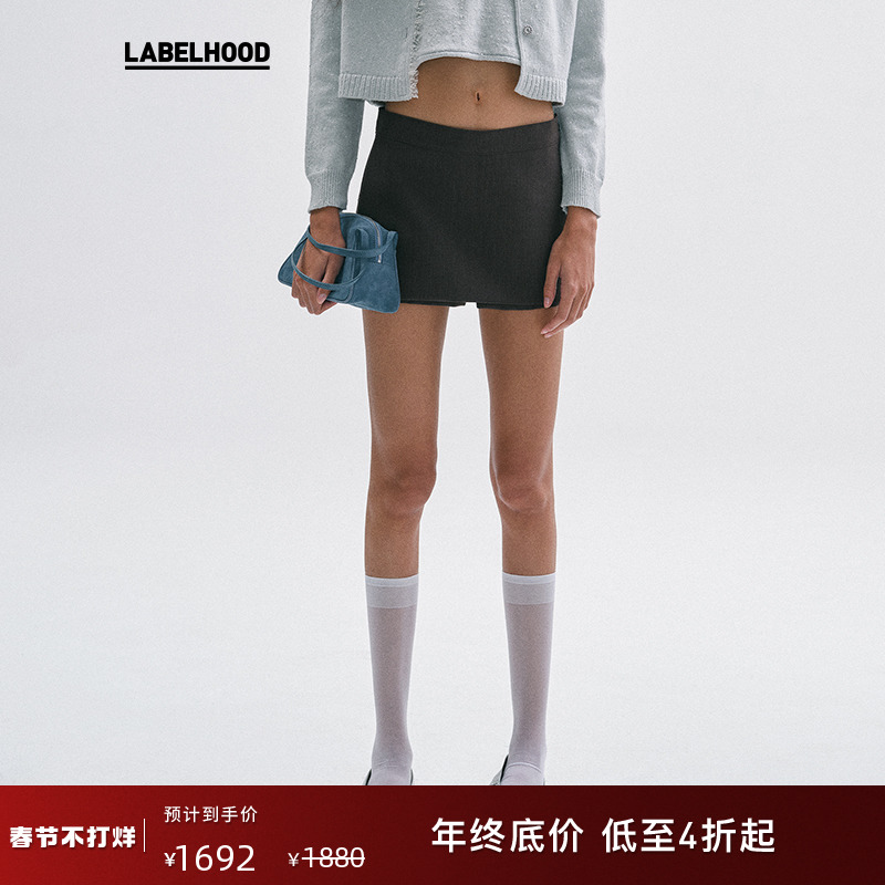 【MARCHEN】蕾虎夏季新款挺括羊毛低腰超短裙裤短裤休闲裤女