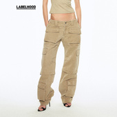 SALE Liegee 蕾虎设计感水洗多袋廓形工装 裤 休闲直筒裤