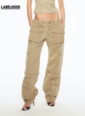 【SALE】【Liegee】蕾虎设计感水洗多袋廓形工装裤休闲直筒裤