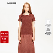 Songchenfù SALE 蕾虎雾蓝酱色斜门襟拉链T恤秋冬女上衣