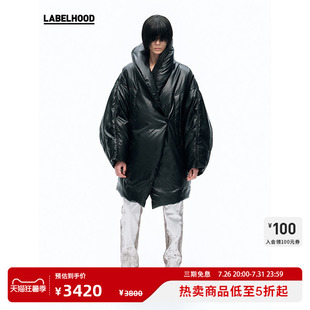 【Liegee】蕾虎设计感休闲简约茧型机车羽绒服中长外套labelhood