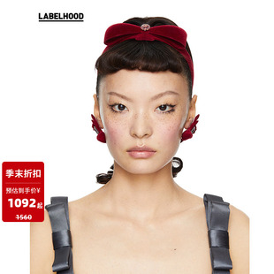 蕾虎设计感复古丝绒蝴蝶结发箍发饰 SHUSHUTONGxYVMIN SALE