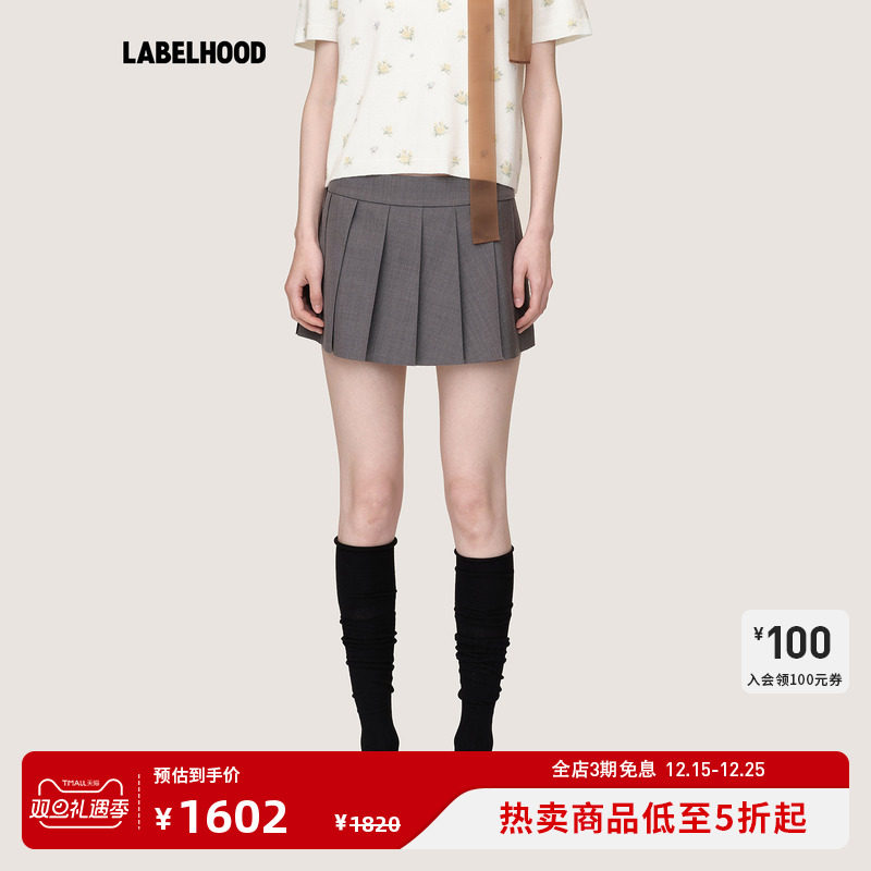 WMWM百褶迷你半裙