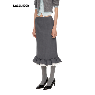 【SALE】【SHUSHUTONG】蕾虎多层荷叶边花苞半裙百搭秋冬女装裙子