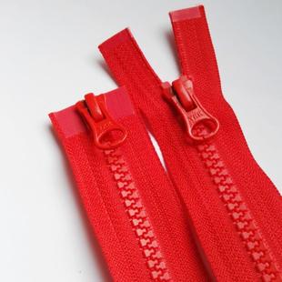 红色80cm正品 YKK拉链5号树脂双头开拉锁羽绒服拉链外套口袋拉锁头
