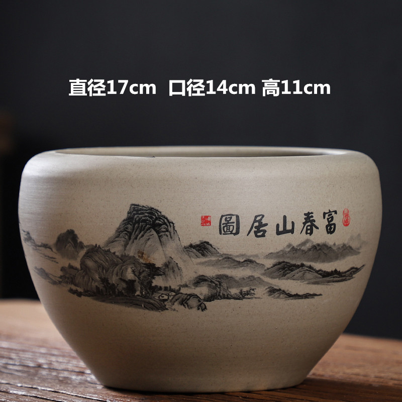 睡莲盆荷花缸花盆陶瓷一叶莲大号水养无孔水培铜钱草绿萝碗莲