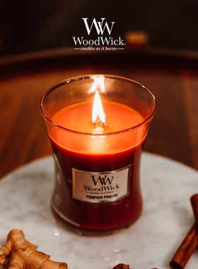 适用WoodWick香薰蜡烛家用室内木质烛芯节日礼品进口伴手礼物