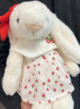 Jellycat23cm中号邦尼兔31cm兔衣服可爱草莓裙子毛绒公仔娃衣着替