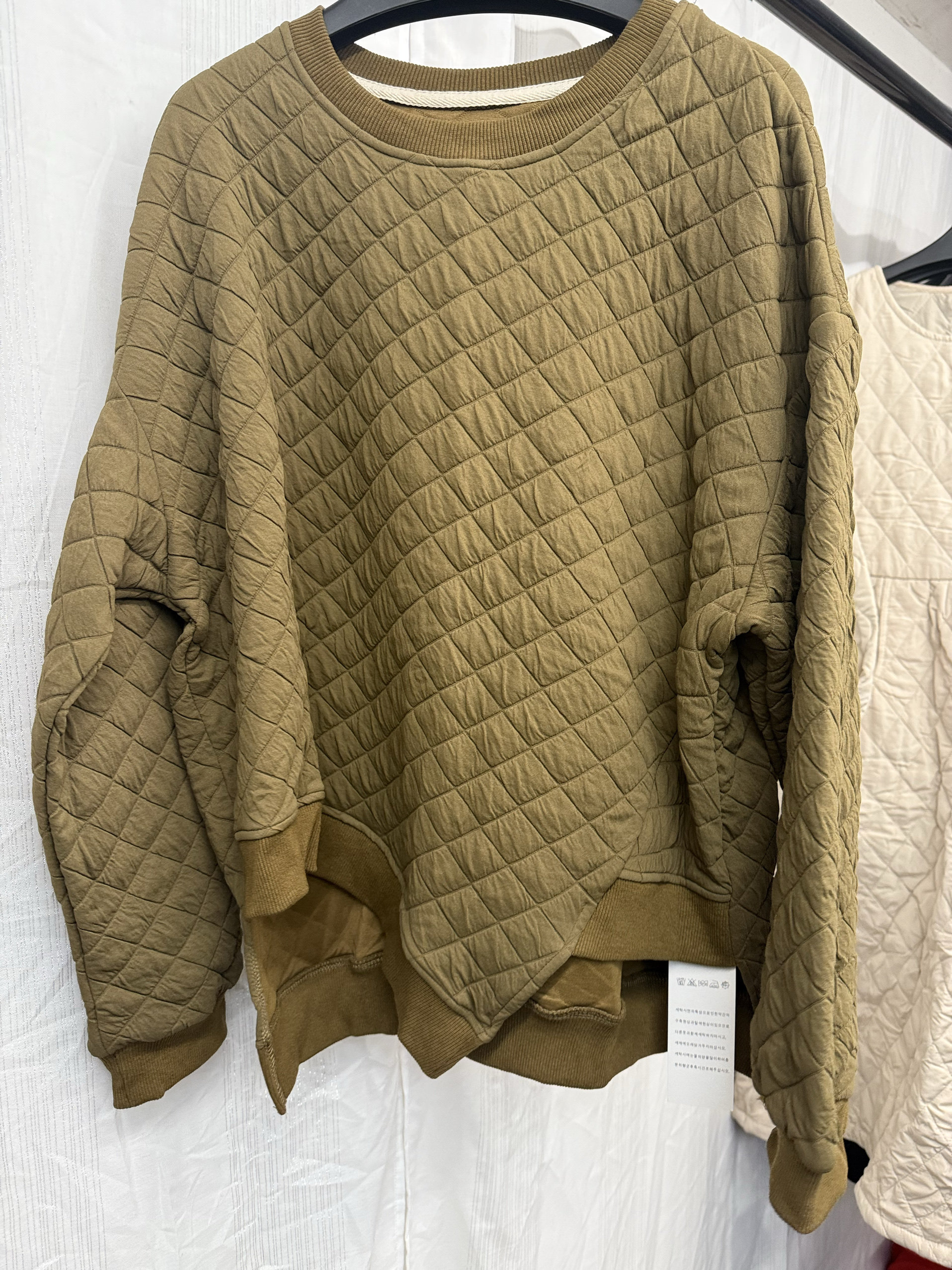 韩单 百搭菱形格子不规则卫衣/直接拍付/收货退运/清货不退换