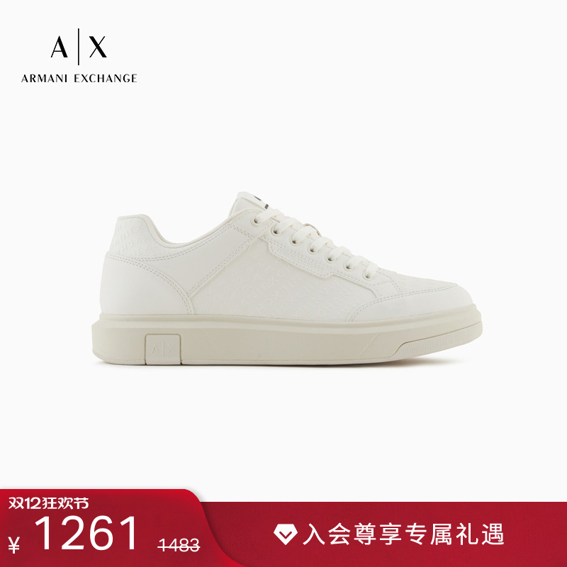 AX/阿玛尼男士系带板鞋休闲鞋