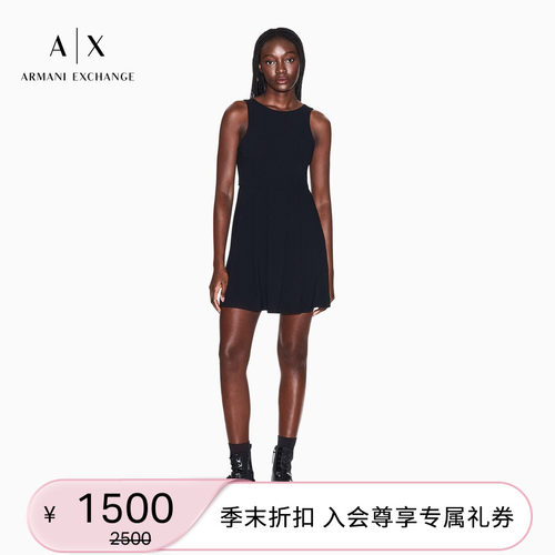 AX/阿玛尼女士圆领无袖连衣裙