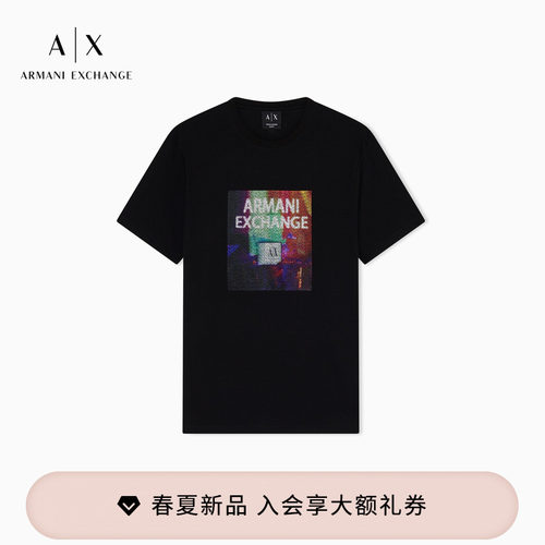 AX/阿玛尼男士圆领短袖正肩T恤