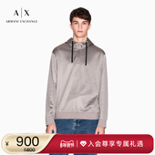 阿玛尼冬新款 ARMANI EXCHANGE 男新年连帽半拉链套头运动印花卫衣