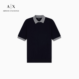 全棉翻领短袖 新款 男士 针织polo衫 EXCHANGE ARMANI 阿玛尼秋季