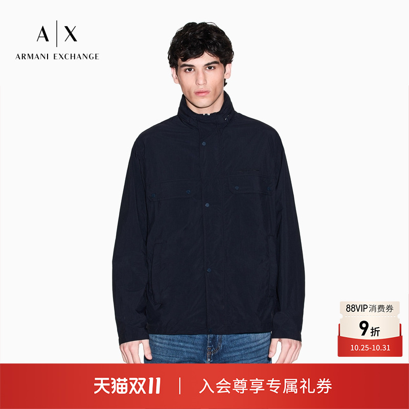 AX/阿玛尼男士立领双层门襟夹克
