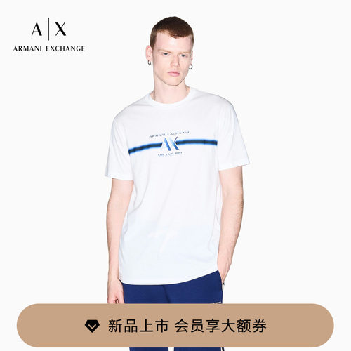 AX/阿玛尼男士圆领短袖印花T恤