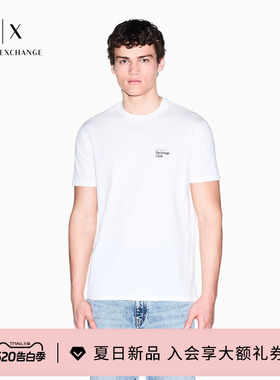 ARMANI EXCHANGE/阿玛尼26年夏季新款男士圆领短袖正肩刺绣T恤